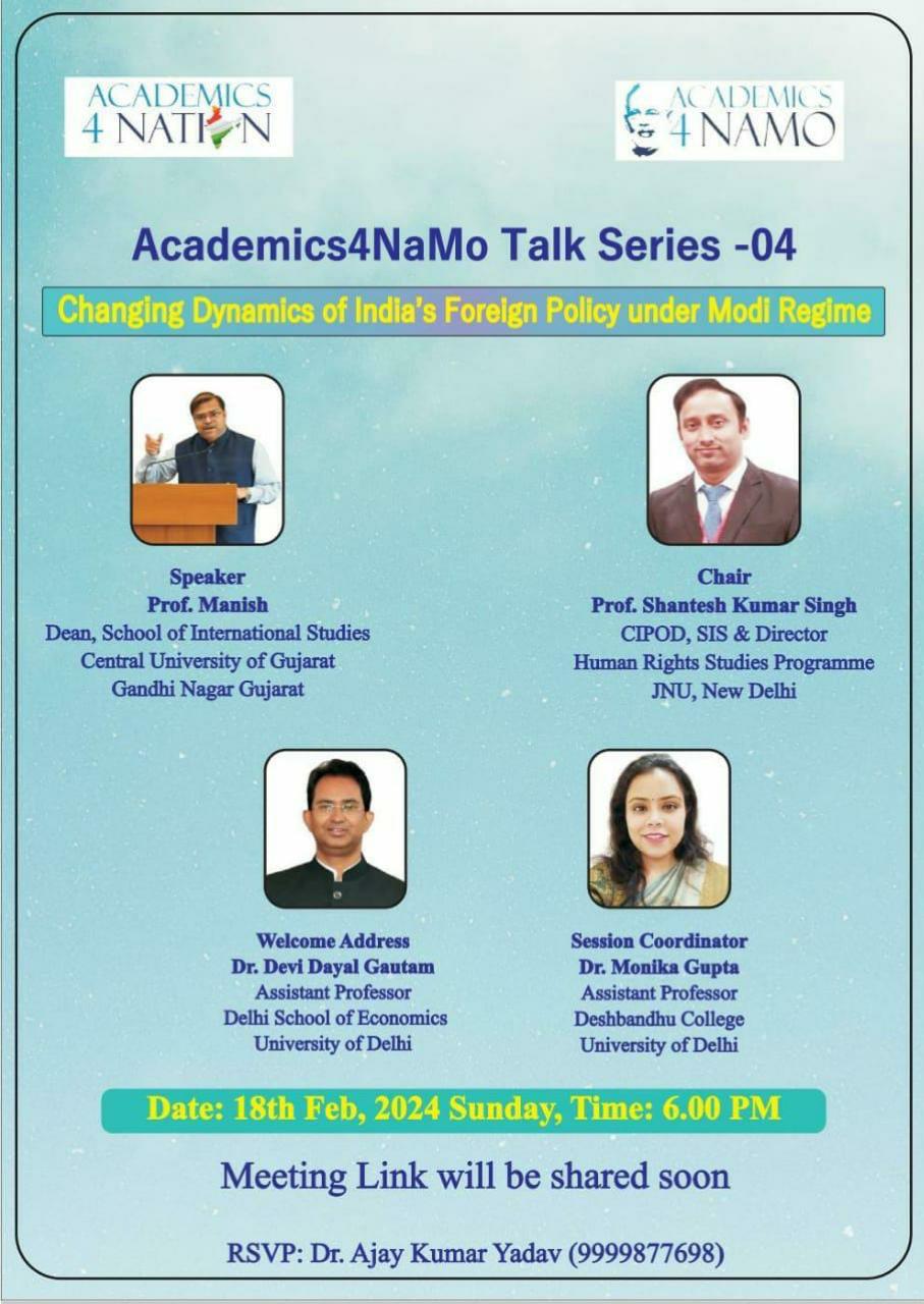 Academics4NaMo Talk Series 4: